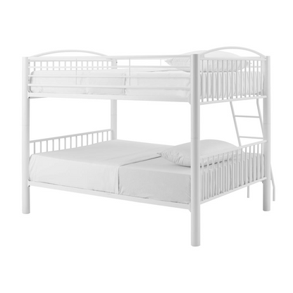 Heavy Metal Full Full White Bunk Bed | Sturdy Metal Frame | Ideal for Children's Room