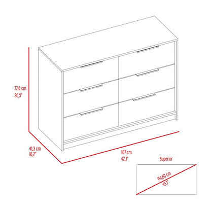 4 Drawer Double Dresser Maryland | Modern Industrial Design