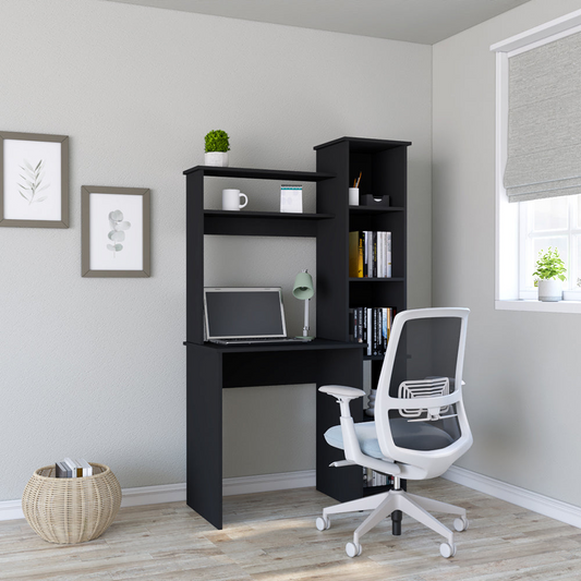 Desk Logan, Five Cubbies, Black Wengue Finish - Navarrete Furniture