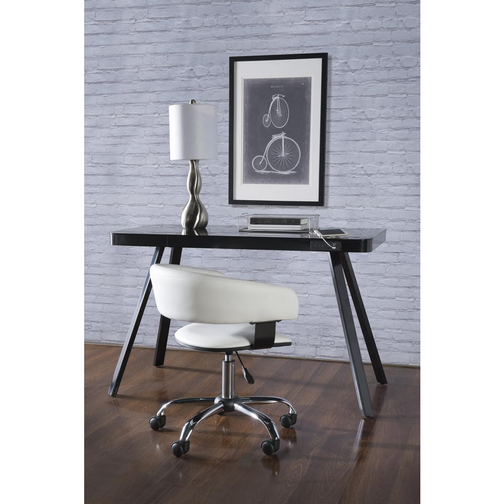 White Gas Lift Desk Chair - Navarrete Furniture