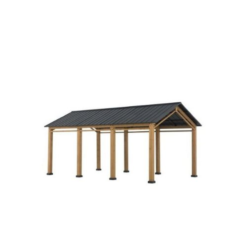 Cedar Wood Frame Carport Outdoor Patio Hardtop Gazebo - Premium Quality, Durable, and Stylish