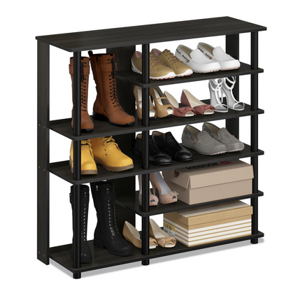 Turn-N-Tube Multi Storage Shoe Rack - Espresso/Black | Furinno