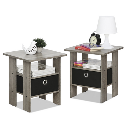 Petite End Table Bedroom Night Stand, Set of Two 🌙🛏️ - Stylish and Functional Furniture for Your Home