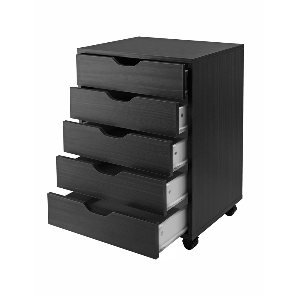 Halifax Cabinet for Closet / Office, 5 Drawers, Black