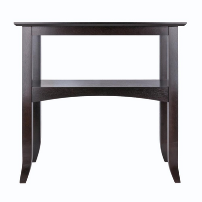 Camden Console Table Coffee Finish - Solid Wood Construction, Flared Legs, Lower Shelf, Rich Coffee Finish, Perfect for Apartment Living or Smaller Rooms - Navarrete Furniture