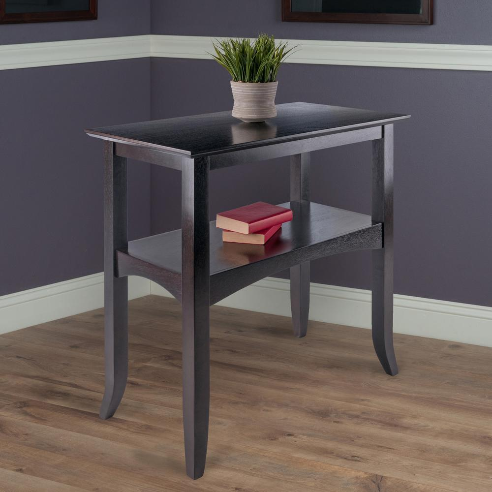 Camden Console Table Coffee Finish - Solid Wood Construction, Flared Legs, Lower Shelf, Rich Coffee Finish, Perfect for Apartment Living or Smaller Rooms - Navarrete Furniture