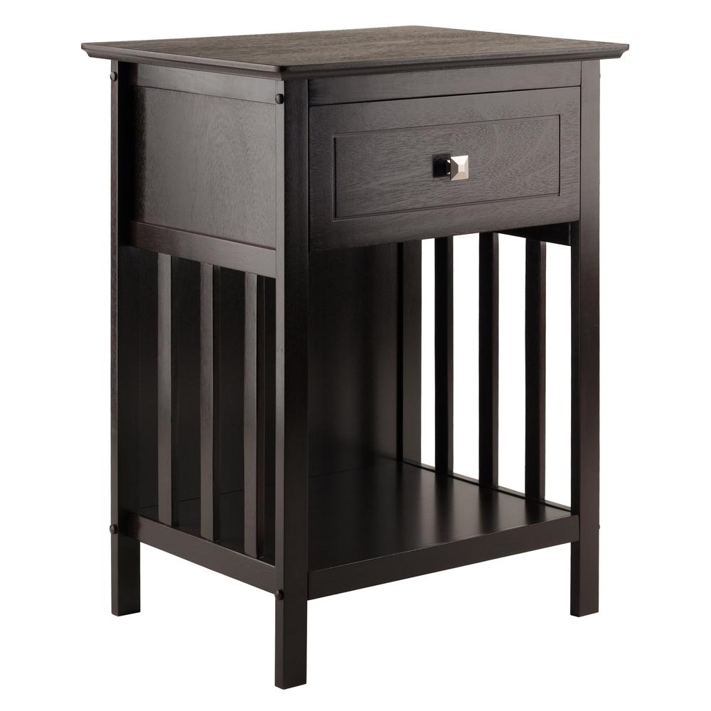 Marcel Accent Table in Coffee Finish - Mission-Style Design | Full-Size Drawer - Navarrete Furniture