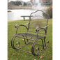 Sun Ray Iron Rocker - Stylish Hammered Bronze Finish, Comfortable Outdoor Furniture