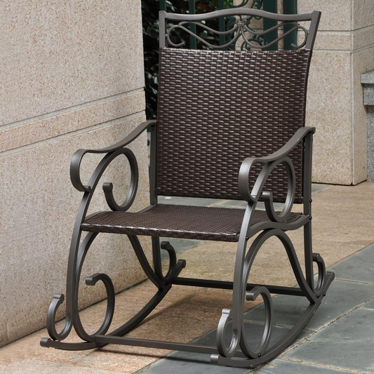 Valencia Resin Wicker/Steel Rocker - Weather and UV Resistant