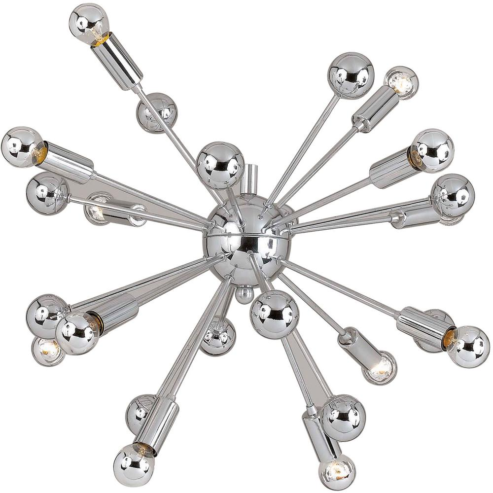 Supernova Chandelier, 12-40W Bulbs Included, 24"HX26"W, Hardwire Only