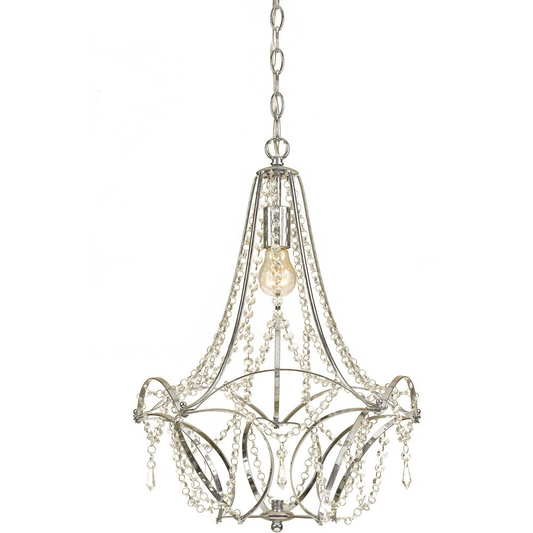 Castile Mini Chandelier | Chrome Plated Frame | Clear Glass Accents