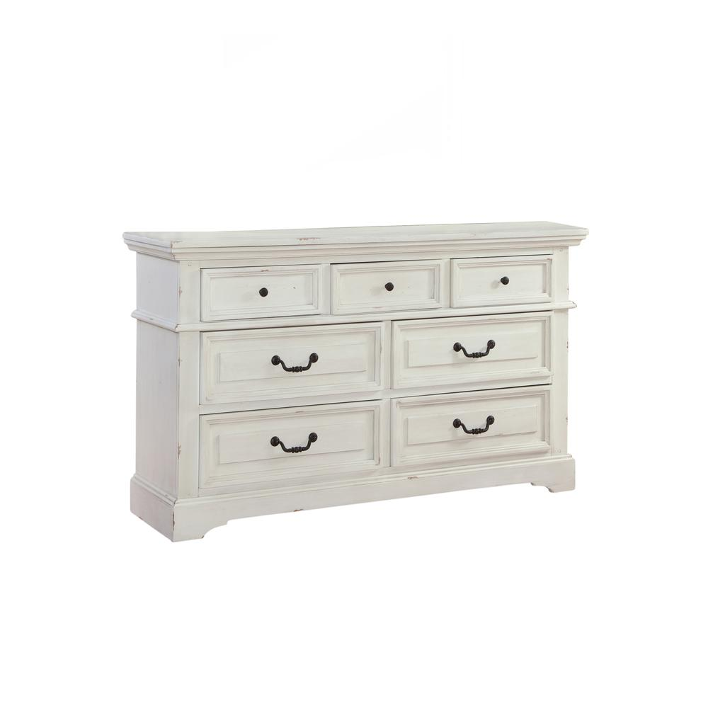 Stonebrook Antiqued White Dresser - Distressed Antique White Finish