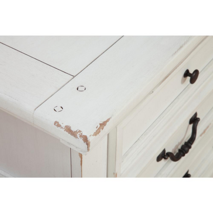 Stonebrook Antiqued White Dresser - Distressed Antique White Finish