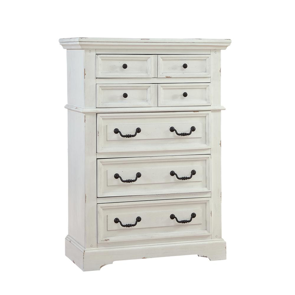 Stonebrook Antiqued White Chest - Distressed Antique White Finish