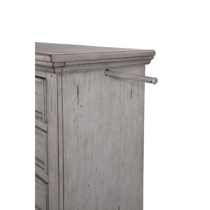 Stonebrook Antique Gray Gentleman's Chest - Distressed Finish, Multiple Storage Options