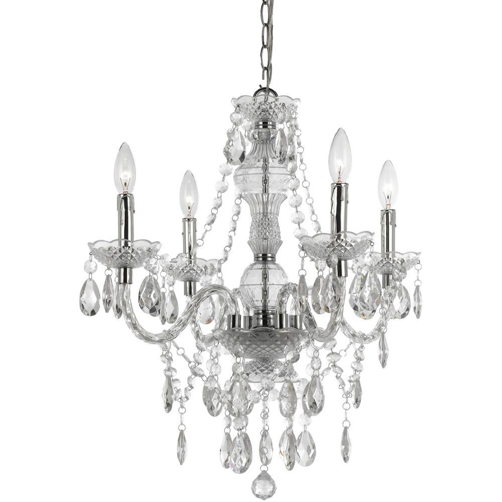 Naples Mini Chandelier | Venetian-Style 4-Light Fixture | Elegant and Sparkling Design