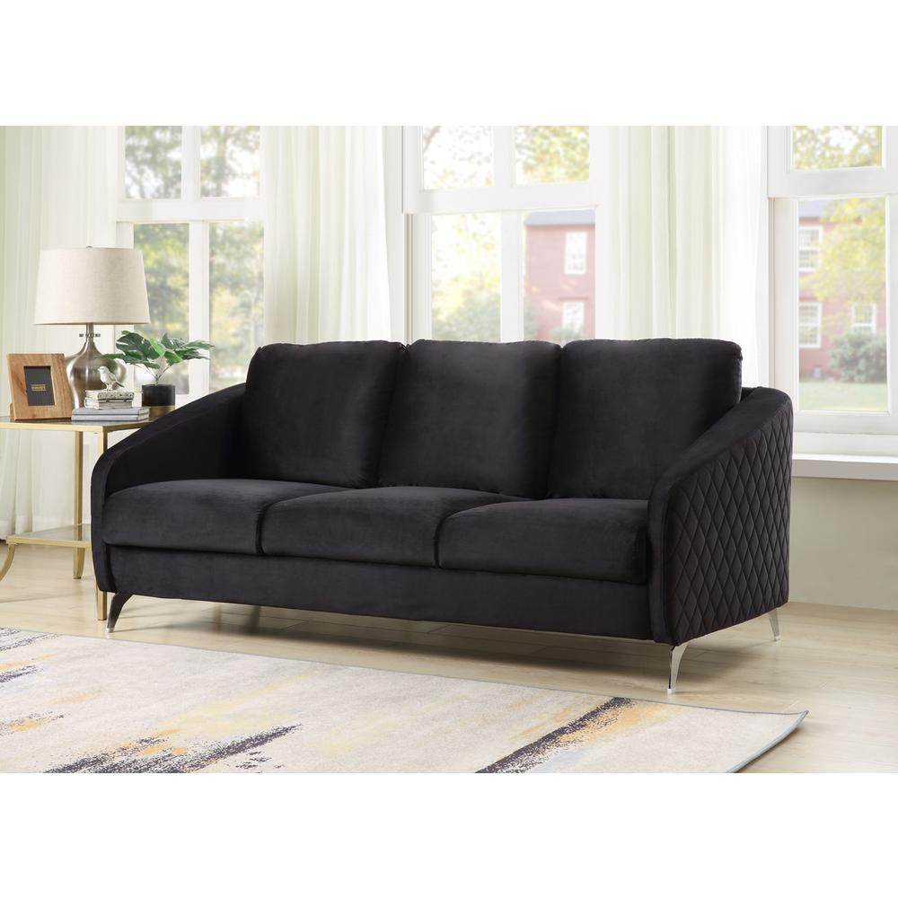 Sofia Black Velvet Modern Chic Sofa Couch - Elegant and Comfortable | Your Furniture Store