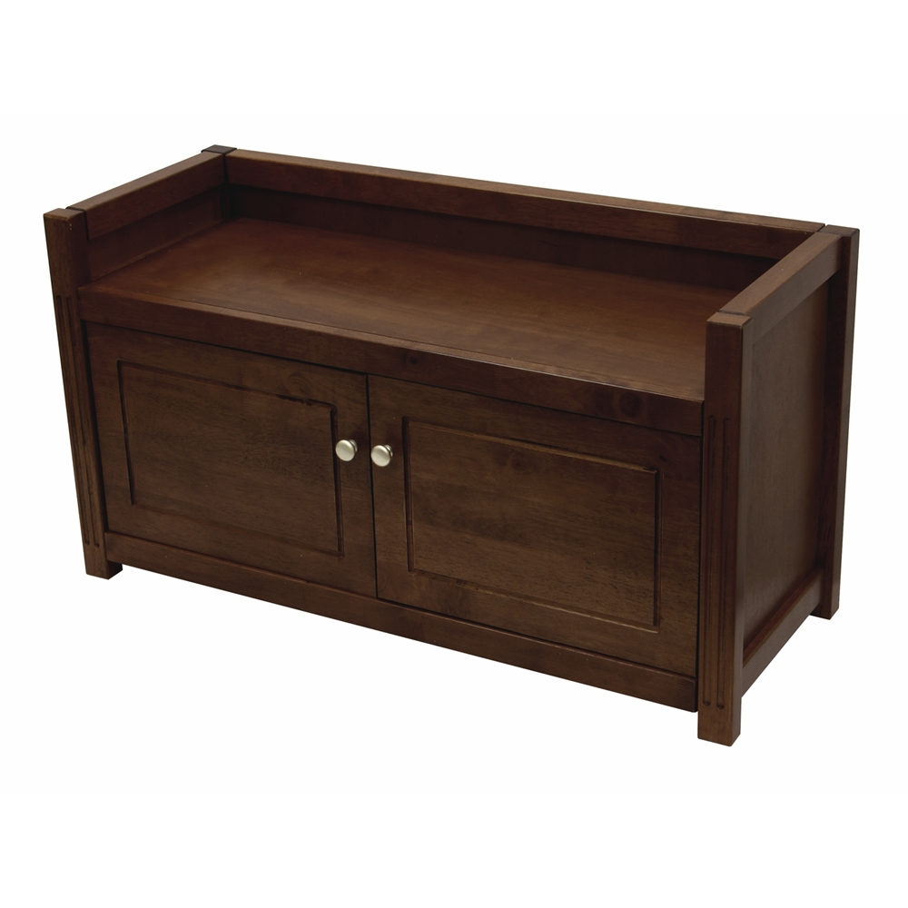 Charleston Storage Hall Bench - Walnut Finish | Entryway and Bedroom Furniture