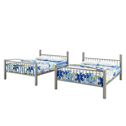 Heavy Metal Pewter Full Over Full Bunk Bed - Sturdy and Stylish