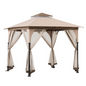 Patio 9.5 ft. x 9.5 ft. Tan and Brown 2-tone Steel Gazebo - Create Your Outdoor Oasis