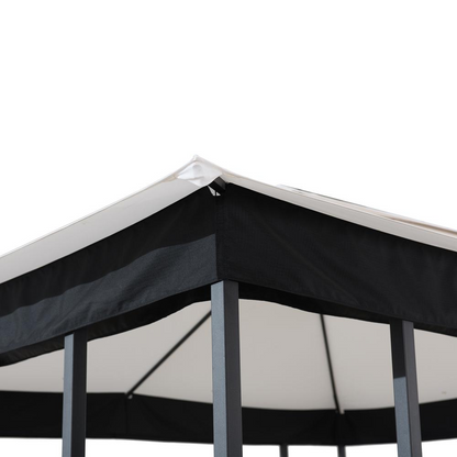 Brook Park Outdoor Patio Steel Frame 2-Tier Soft Top Gazebo with Canopy Roof