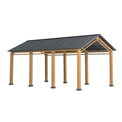 Cedar Wood Frame Carport Outdoor Patio Hardtop Gazebo - Premium Quality, Durable, and Stylish