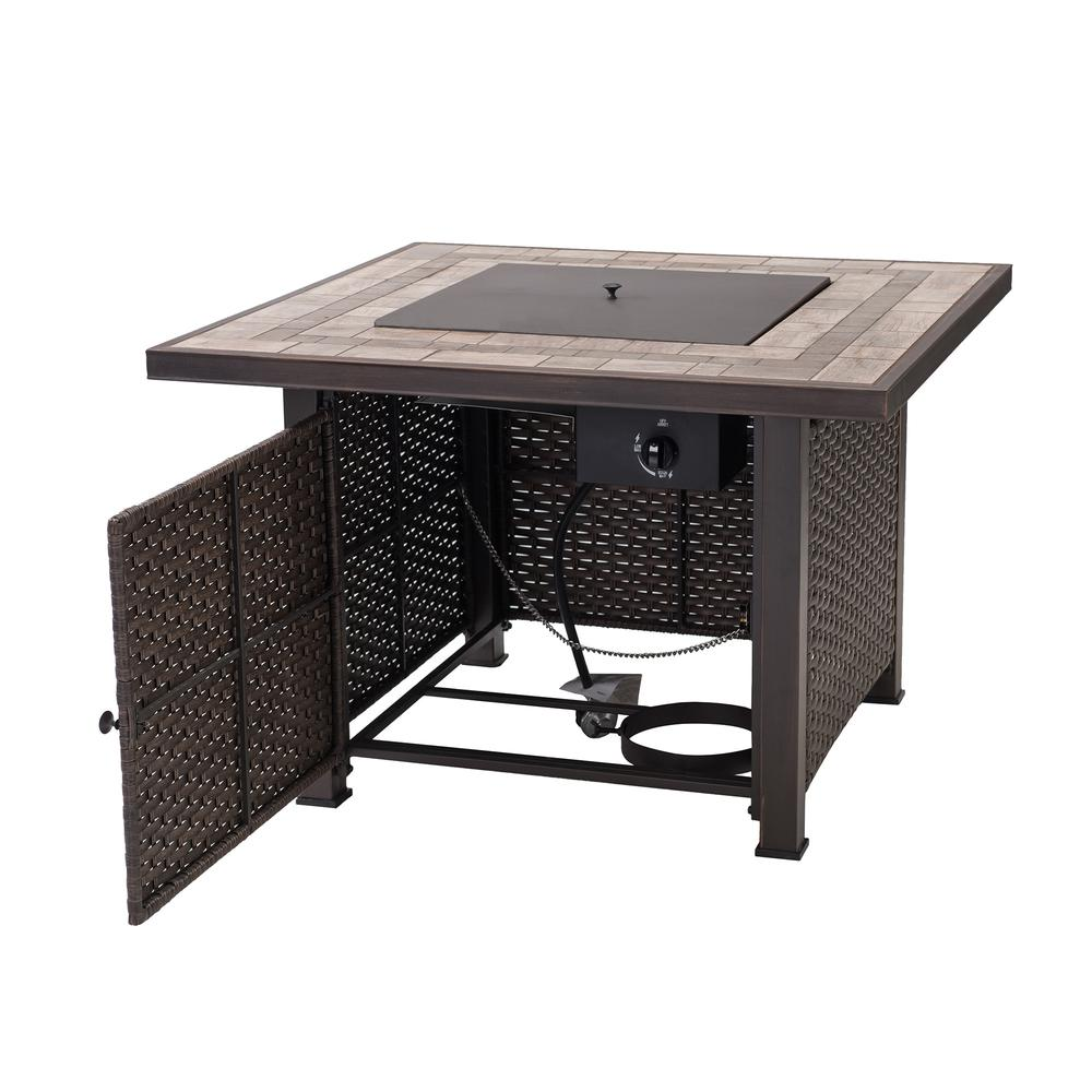 Sunjoy 38 in. Gas Fire Pit Table - Outdoor Propane-Powered Fire Pit Table