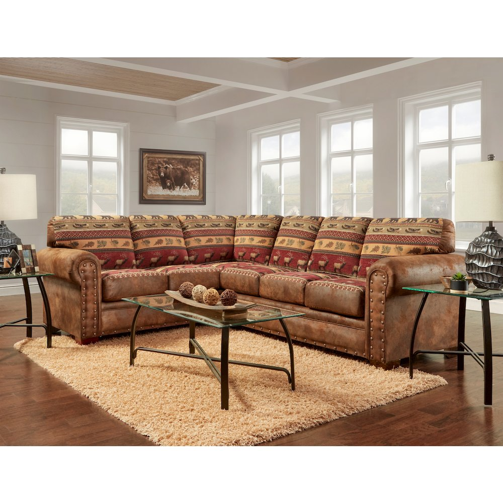 Sierra Lodge Two Piece Sectional Sofa - Rustic Comfort for Your Home