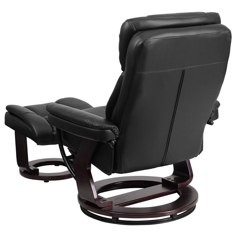 Contemporary Multi-Position Recliner and Curved Ottoman with Swivel - Comfort and Style Combined