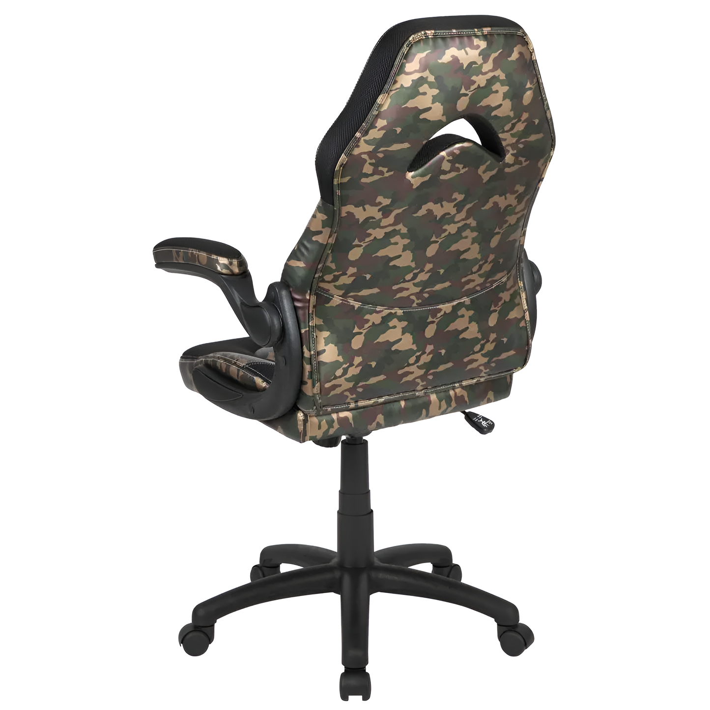 X10 Gaming Chair: Racing, Ergonomic, Flip-up Arms - Camo/Black LeatherSoft