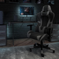 X30 Gaming Chair Racing Office Ergonomic Computer Chair with Reclining Back and Slide-Out Footrest in Gray LeatherSoft