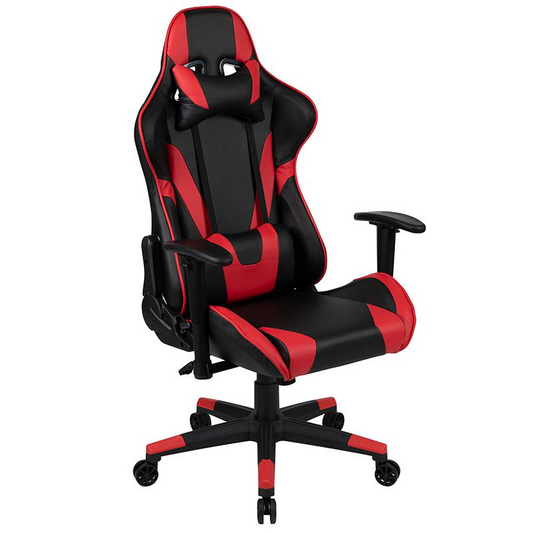 X20 Gaming Chair Racing Office Ergonomic Computer PC Adjustable Swivel Chair in Red LeatherSoft