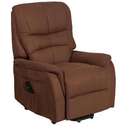 HERCULES Series Brown Microfiber Remote Powered Lift Recliner - Independent Living Furniture