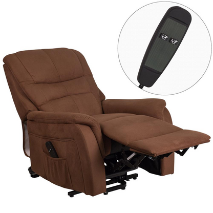 HERCULES Series Brown Microfiber Remote Powered Lift Recliner - Independent Living Furniture