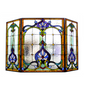 Tiffany-glass 3pcs Folding Victorian Fireplace Screen 44" Wide | Elegant Home Decor