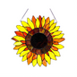 SUNNYVILLE Tiffany-glass Sunflower Window Panel 16" - Handcrafted Stained Glass Design