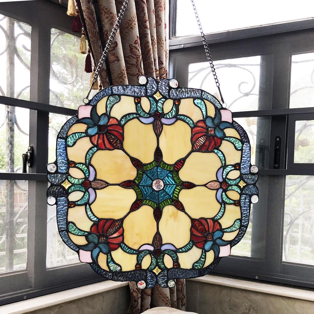 18" ROSALIE Tiffany-Style Stained Glass Window