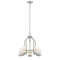 PENELOPE Contemporary 5 Light Brushed Nickel Mini Chandelier 22" Wide