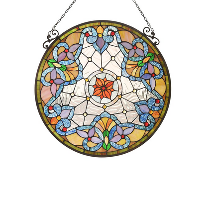 NORAH 24" Victorian Tiffany-Style Stained Glass Panel