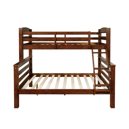 Levi Twin Full Bunk - Espresso | Sturdy Pine Wood Bunk Bed