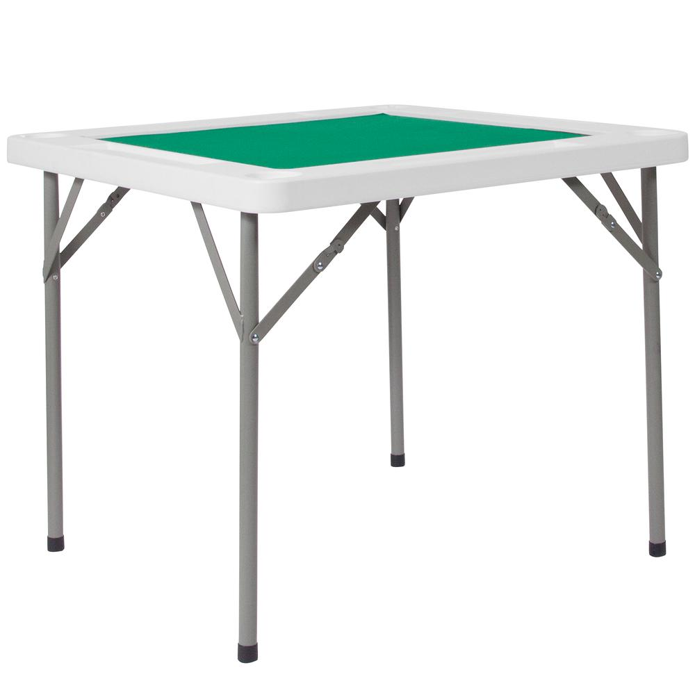 34.5" Square 4-Player Folding Card Game Table with Green Playing Surface and Cup Holders - Durable and Portable