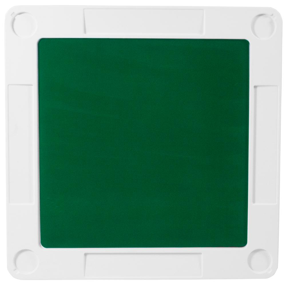 34.5" Square 4-Player Folding Card Game Table with Green Playing Surface and Cup Holders - Durable and Portable