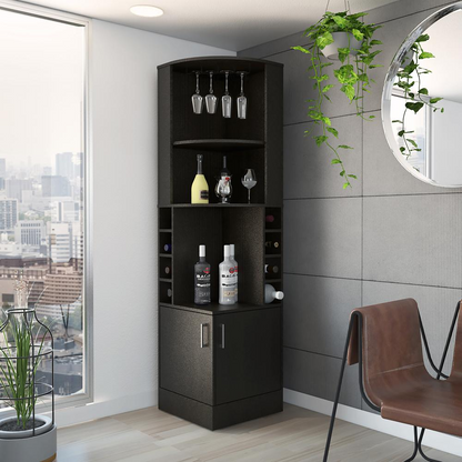 Elegant Egina Bar Cabinet - Sleek Black Wengue Design