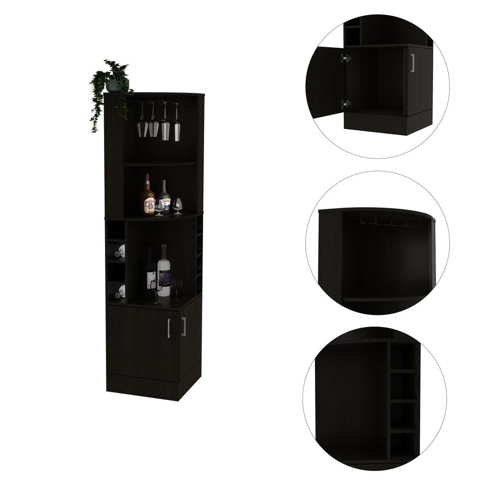 Elegant Egina Bar Cabinet - Sleek Black Wengue Design