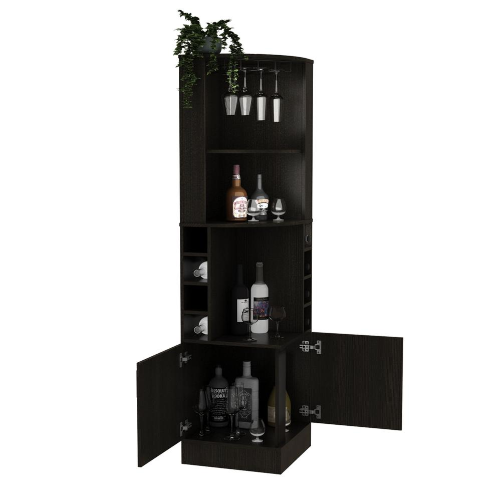 Elegant Egina Bar Cabinet - Sleek Black Wengue Design