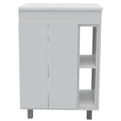 24" Meka Vanity White (2C) Blanco Nevado - Modern Styling and Ample Storage