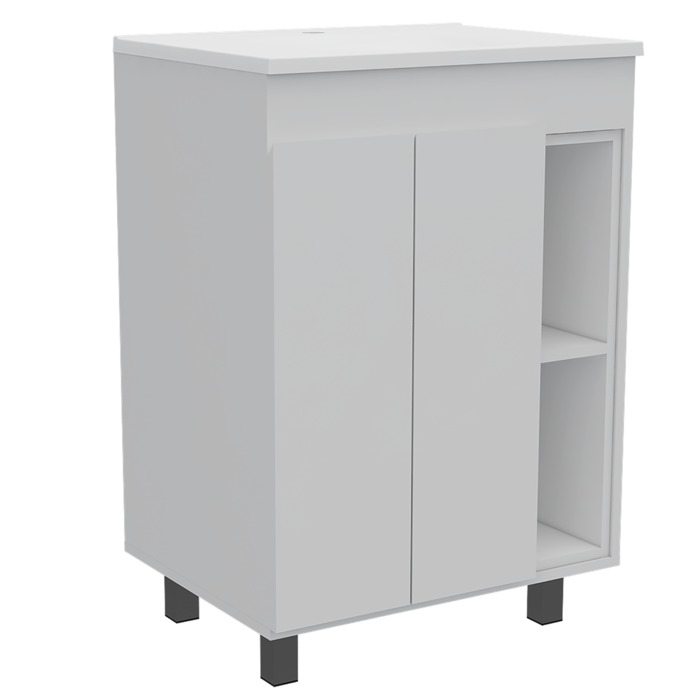 24" Meka Vanity White (2C) Blanco Nevado - Modern Styling and Ample Storage