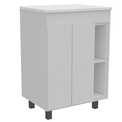 24" Meka Vanity White (2C) Blanco Nevado - Modern Styling and Ample Storage