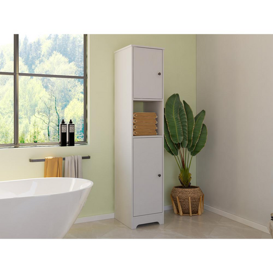 Yaka Linen Cabinet White - Spacious Storage Solution for Limited Spaces