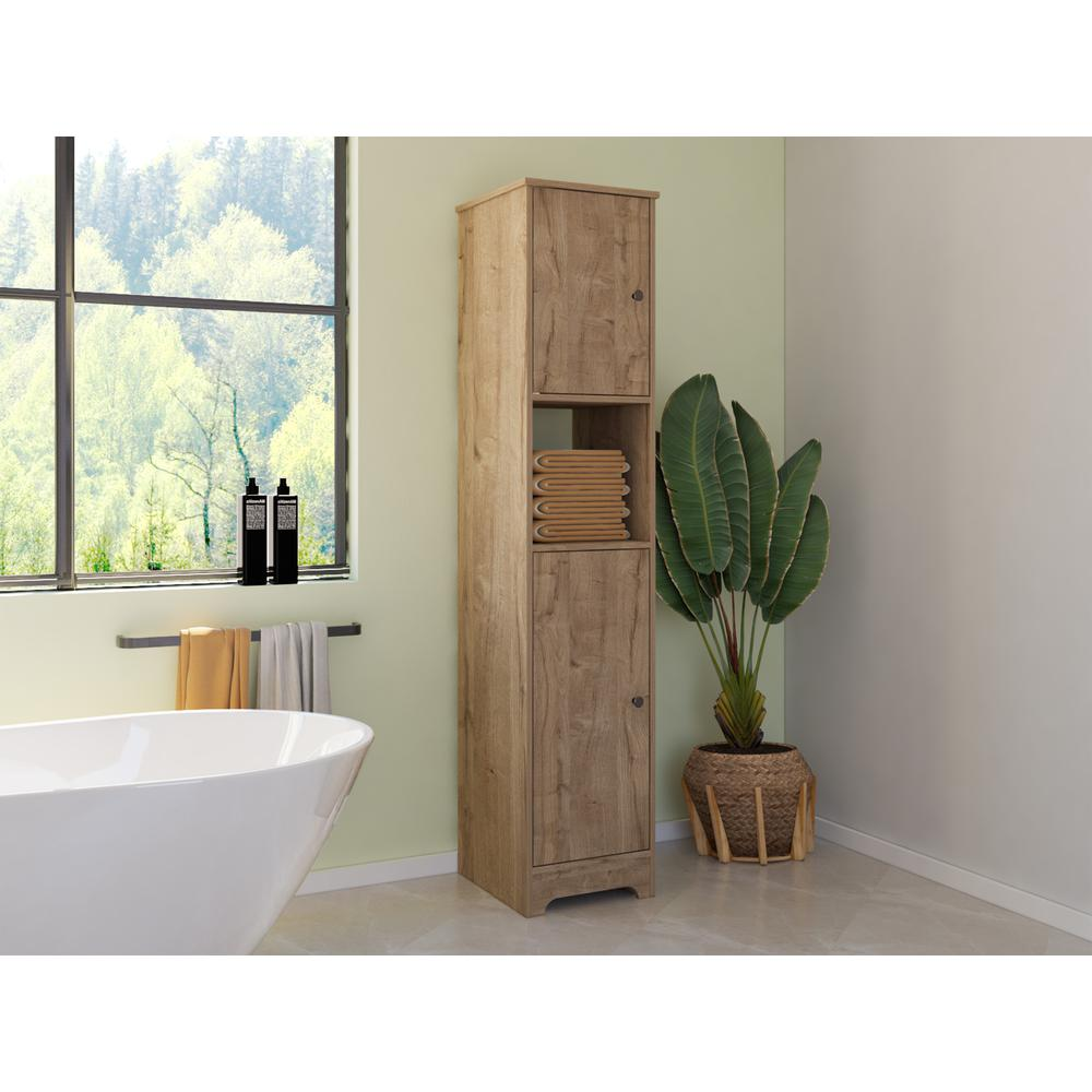 Yaka Linen Cabinet Weathered Oak | Spacious Storage Solution